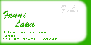 fanni lapu business card